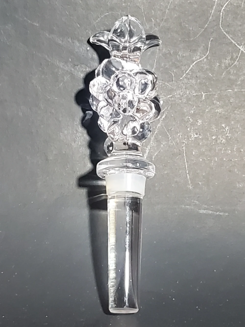 Vintage Mikasa Diamond Fire Wine Crystal Glass Grape Cluster Wine Bottle Stopper